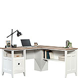 L-Shaped Home Office Desk in Soft White 430758