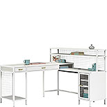 L-Shaped Desk with Drawers in Haze Acacia 430790