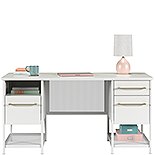 Executive Desk with Drawers in Haze Acacia 430793
