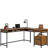 L-Shaped Home Office Desk in Checked Oak 431210