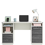 Double Ped Desk in Pearl Oak & Misted Elm 431212