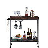 Modern Rolling Bar Cart in Rich Walnut 431216
