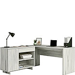 Desk with Credenza in Haze Acacia