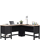L-Shaped Desk with Drawers in Raven Oak 431264