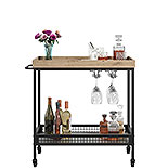 Modern Rolling Bar Cart in Prime Oak 431294