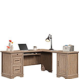 L-Shaped Desk with Drawers in Brushed Oak 431433