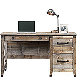 Single Pedestal Desk with Drawers, Rustic Cedar 431581