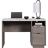 Contemporary Single Ped Desk in Ashen Oak 431763