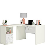 Contemporary L-Shaped Desk in Pearl Oak 432018