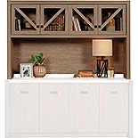 Desktop Hutch with Doors in Brushed Oak 432895