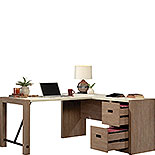 Dixon City L-Shaped Office Desk Brushed Oak (432896) – Sauder