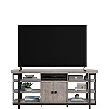 TV Credenza with Shelves in Weathered Wood 433239
