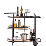 Modern Metal & Glass Bar Cart in Black 433241