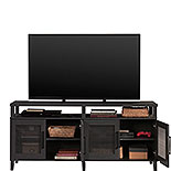 Tiffin Line TV Credenza with Doors Raven Oak (433576) – Sauder