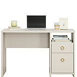 Single Pedestal Desk in Dove Linen 433602