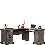 L-Shaped Home Office Desk in Pebble Pine 433686