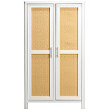 6-Shelf Storage Cabinet in White/Rattan 435688