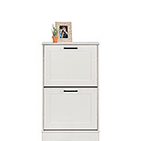 Narrow Shoe Cabinet with Flip Drawer in White 443710