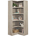5-Shelf Corner Bookcase in Chalked Chestnut 444768