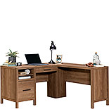 L-Shaped Desk with Storage in Saddle Walnut 447303