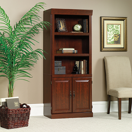 Cherry Finish for sale online Sauder Heritage Hill Library With Doors 