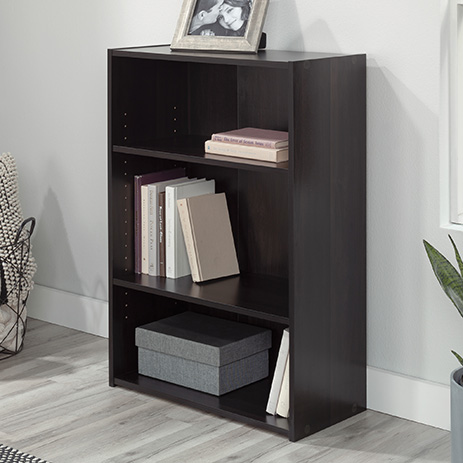 3 Shelf Bookcase 409086 Sauder, Carson 3 Shelf Bookcase Black And White