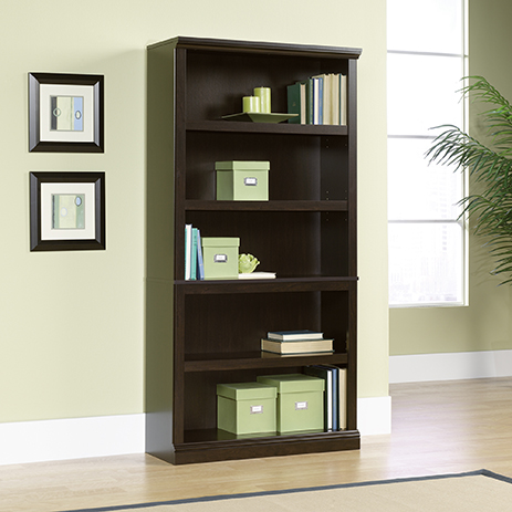 Sauder Select 5 Shelf Bookcase in Washington Cherry