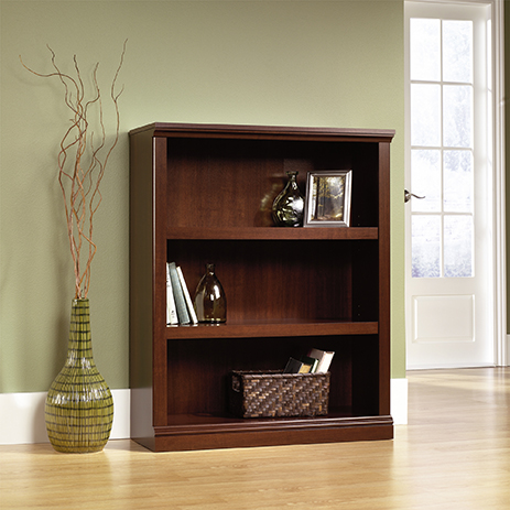 Sauder Select 3 Shelf Bookcase, Copper Grove Mandevilla Aurora Medium Oak Finish 3 Shelf Bookcase