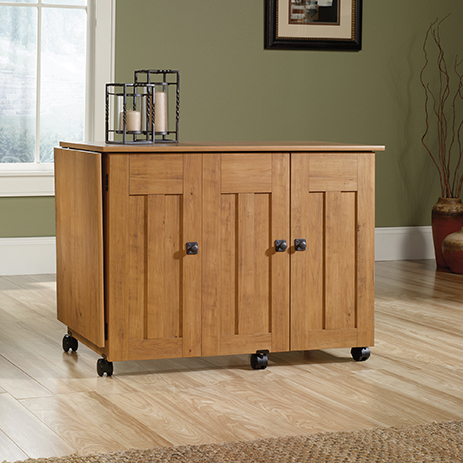 Sauder Select Pine Finish Sewing Craft Cart 414110 Sauder