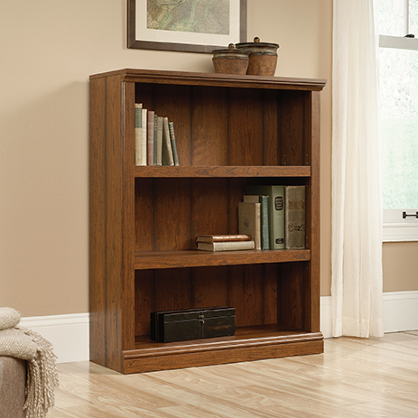 Details about   Sauder 3 Shelf Bookcase in Select Cherry 