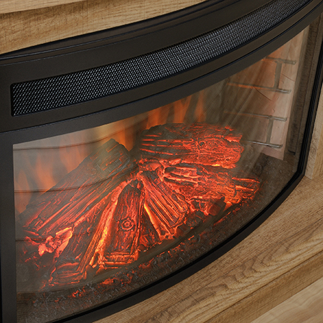 Sauder Select Curved Electric Fireplace Converter Kit 418739 Woodworking Curved Electric Fireplace Converter Kit, Curved Gas Fireplace Insert