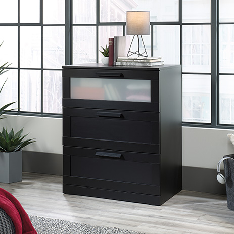 Sauder Select Modern 3 Drawer Dresser Black 420747 Sauder Sauder Woodworking