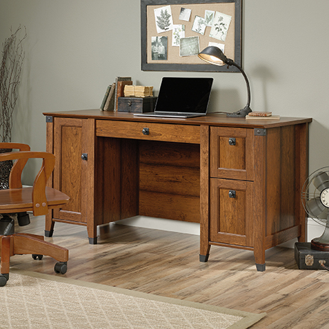 Desk Vintage Carson Forge Cherry Finish Wood Writing Secretary Office Home