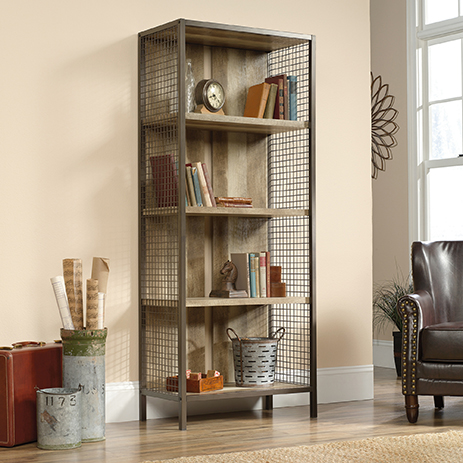 Carson Forge Tall Metal Bookcase With Open Storage 422134