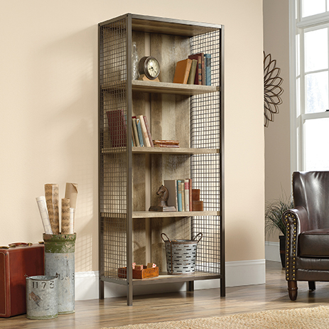 Carson Forge Tall Metal Bookcase With Open Storage 422134