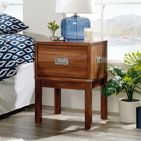 Vista Key 1 Drawer Night Stand Blaze Acacia 422464 Sauder Sauder Woodworking