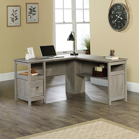 Cannery Bridge L Shaped Desk In Mystic Oak Finish 422878