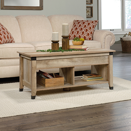 Carson Forge Lift Top Coffee Table With, Sauder Carson Forge Lift Top Coffee Table Washington Cherry Finish