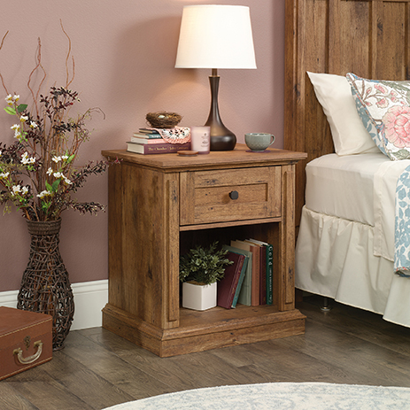 New Grange Rustic Night Stand Vintage Oak 423703 Sauder Sauder Woodworking