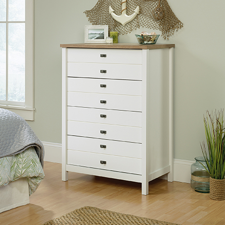 Cottage Road 4 Drawer Bedroom Chest Soft White 423998 Sauder