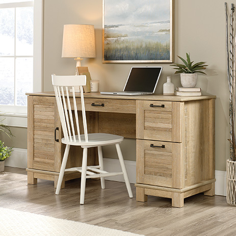 Garden Villa Double Pedestal Desk Orchard Oak 424108 Sauder