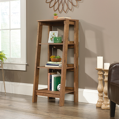 trestle 3 shelf bookcase white