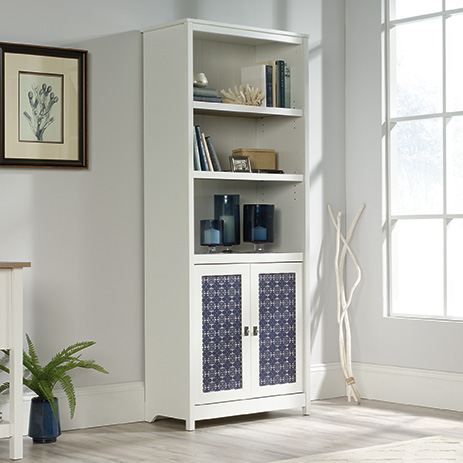 3 Shelf Bookcase With Doors White, White Library Bookcase With Doors