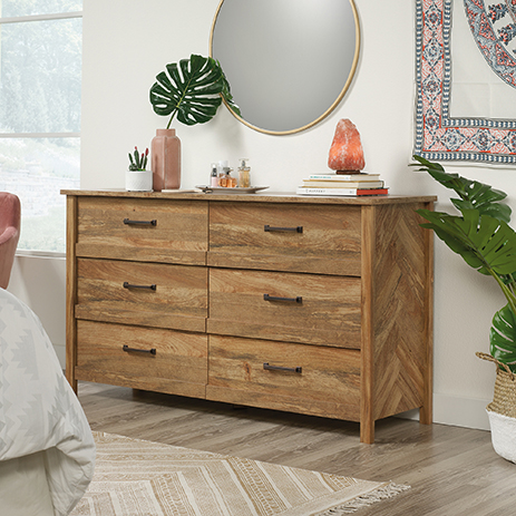 Cannery Bridge 6 Drawer Dresser Sindoori Mango 424195 Sauder