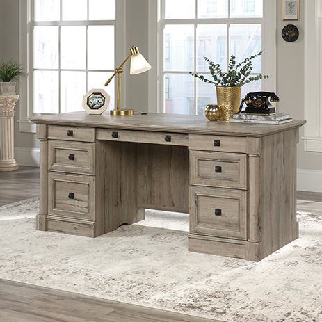 Palladia Executive Home Office Desk Split Oak 424809 Sauder