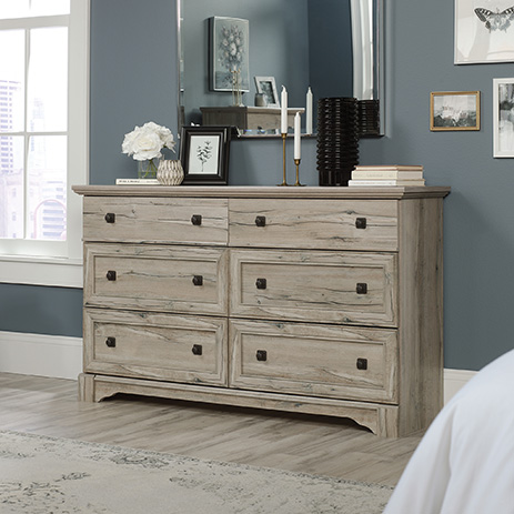 Palladia 6 Drawer Double Dresser Split Oak 425994 Sauder