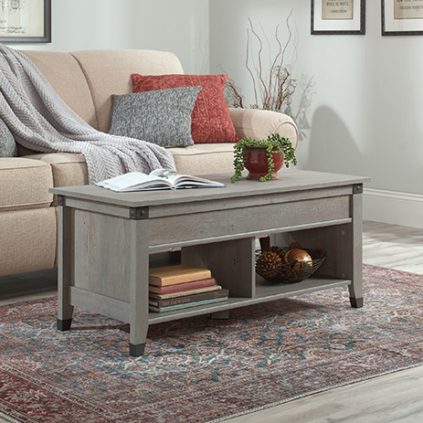 Carson Forge Lift Top Coffee Table, Sauder Carson Forge Lift Top Coffee Table Washington Cherry Finish