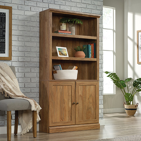 Sauder Select 5 Shelf Bookcase With, Sauder Oak Bookcase With Doors
