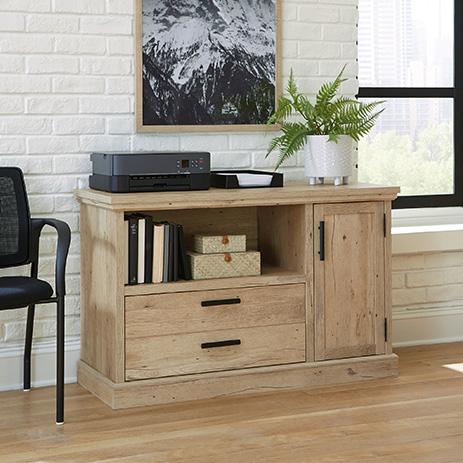Mason Peak Office Storage Credenza Prime Oak 427836 Sauder Office Storage Credenza Prime Oak, Office Storage Credenza Cabinet