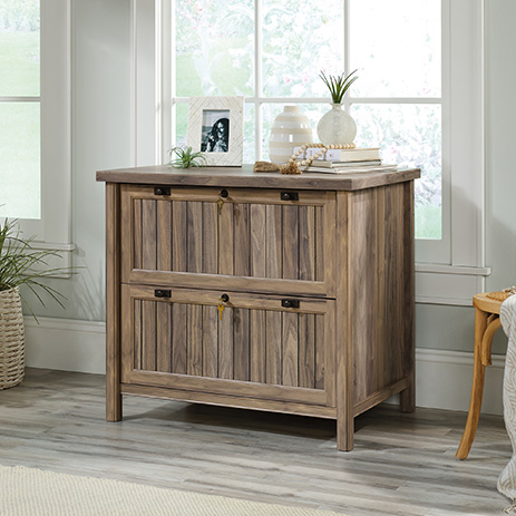 Costa Collection Lateral File Cabinet, Walnut File Cabinet